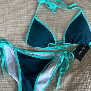 NWT Aqua and Teal Bikini Set